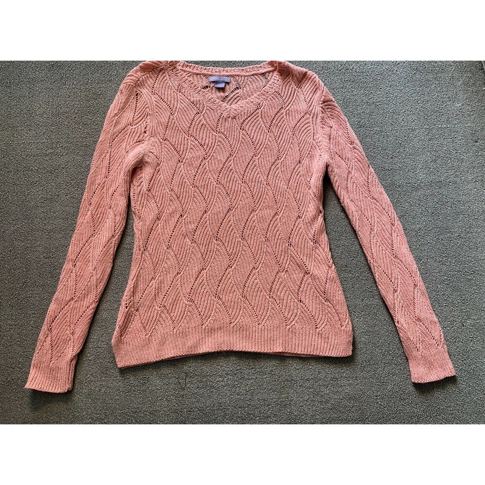 Laura Scott Sweater Women's Large Long Sleeve Pink Knit Pullover